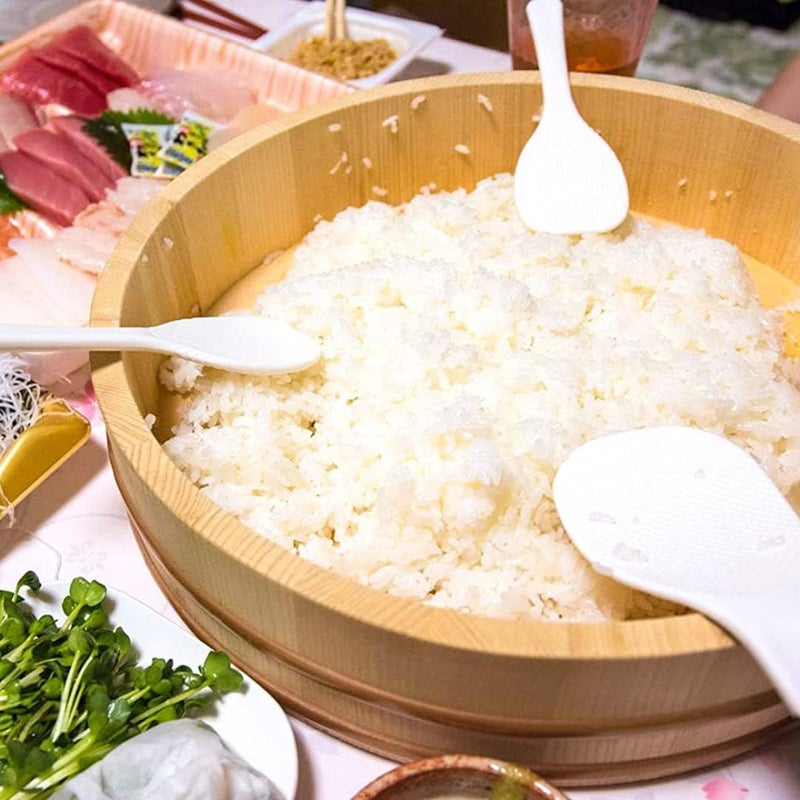 TIKUSAN Wooden Hangiri Sushi Rice Mixing Tub PP Band with Lid Made in Japan Made of Momi Fir Sushi Rice Bowl Sushi Oke (10.6" (27cm)) - Image 2